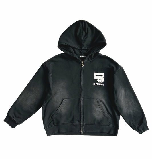 Black “DP” Zip Up Hoode