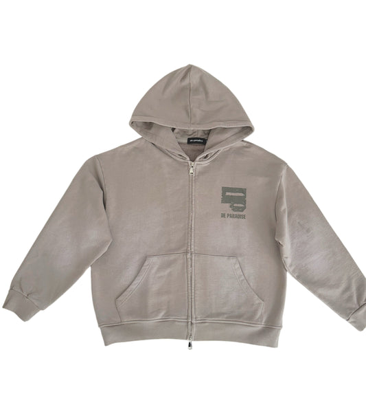 Grey “DP” Zip Up Hoodie
